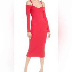 Open edit knit red sweater dress x-large never worn sexy special occasion